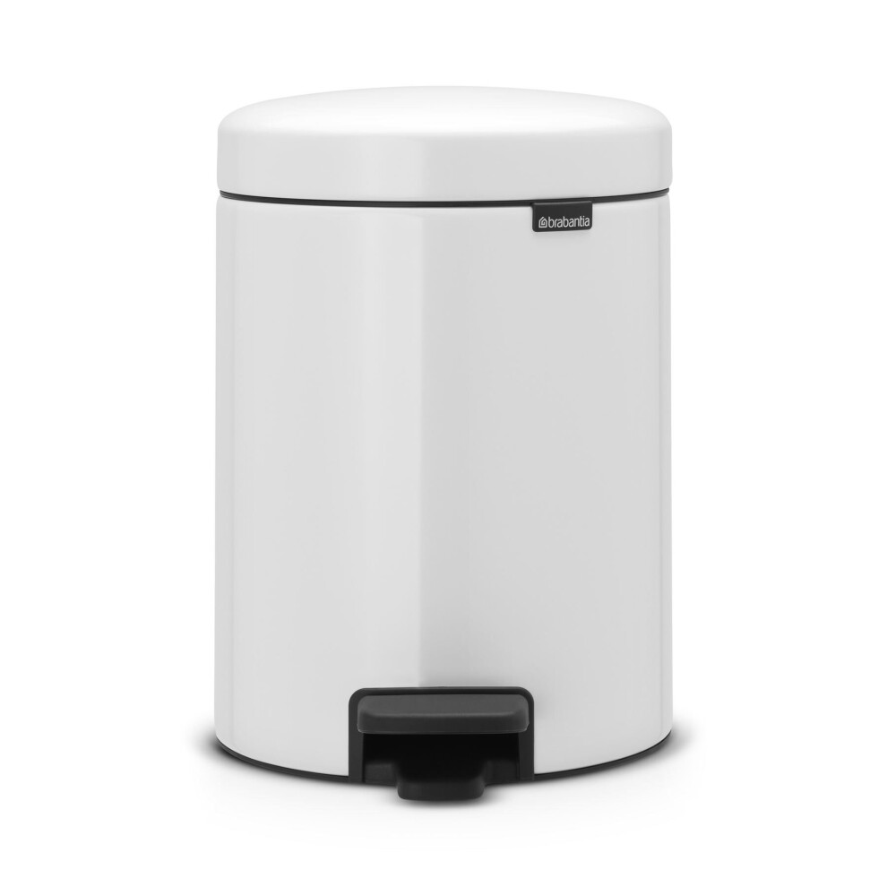 Brabantia Pedal Bin Newicon With Plastic Inner Bucket, 5 Litre - White