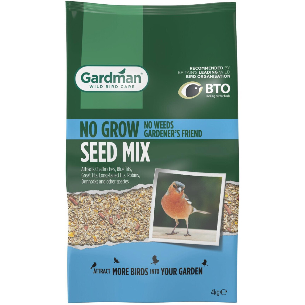 Gardman No Grow Seed Mix For Wild Birds - 4Kg