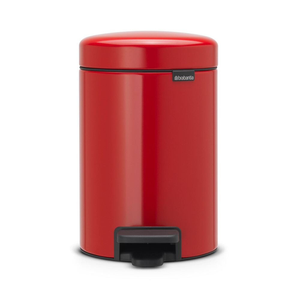 Brabantia Pedal Bin newIcon with Plastic Inner Bucket, 3 Litre - Passion Red