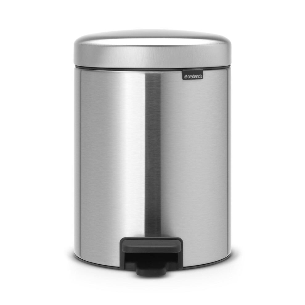 Brabantia Pedal Bin newIcon with Plastic Inner Bucket, 5 Litre - Matt Steel Fingerprint Proof