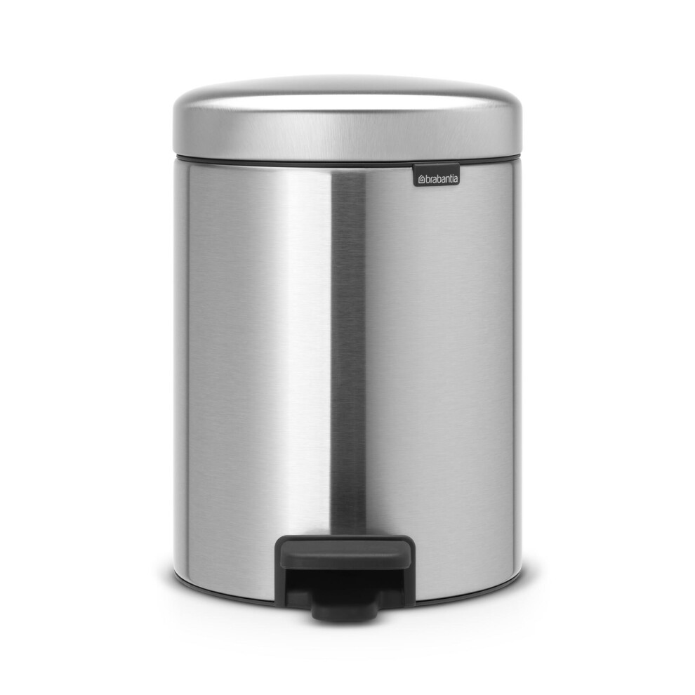 Brabantia Pedal Bin newIcon with Plastic Inner Bucket, 5 Litre - Matt Steel