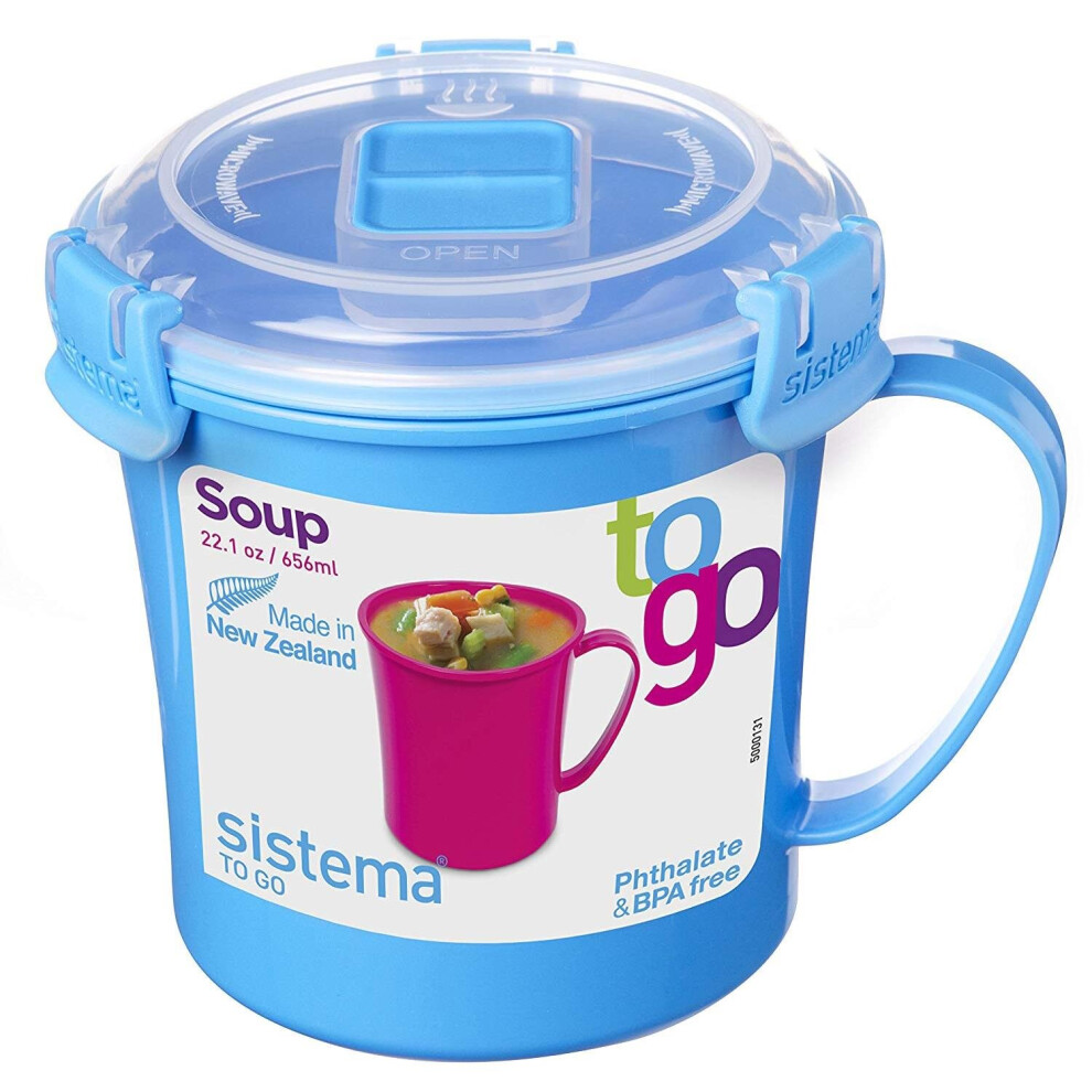 Sistema To Go Microwave Soup Mug - 656 Ml, Assorted Colours