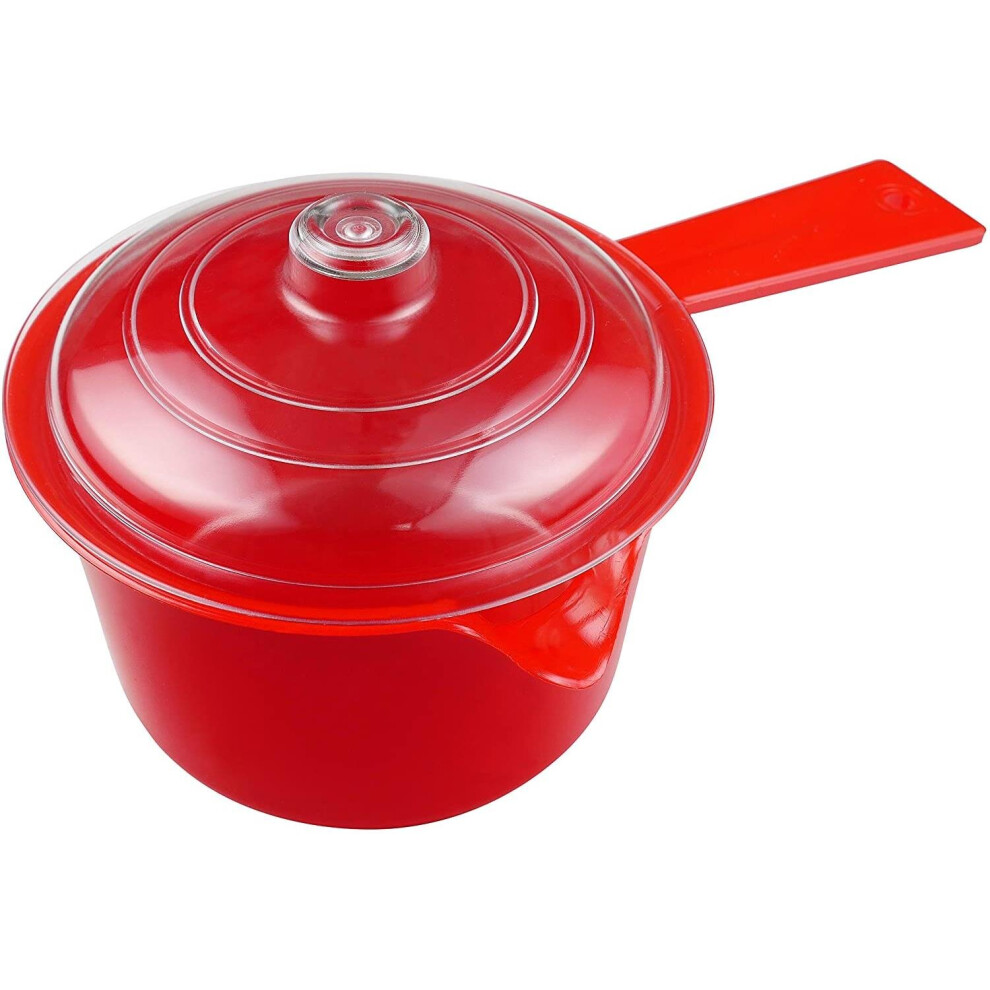 Red 'Microwave Cookware' Saucepan with Plastic Lid - 600ml