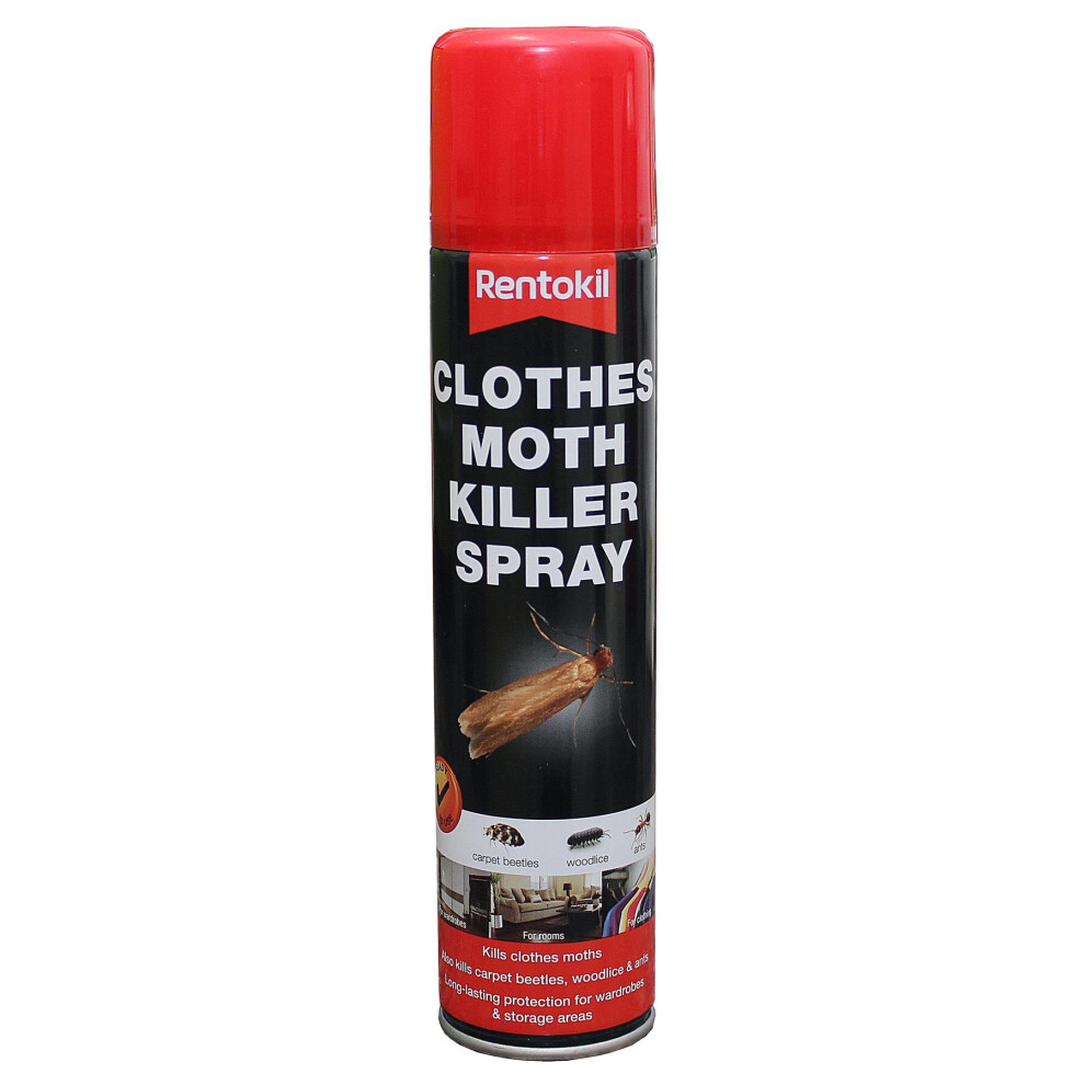 Rentokil Clothes Moth Killer Spray, Black, 5.2x5.2x23.6 cm