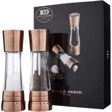 Cole & Mason Gourmet Precision Derwent Salt and Pepper Mill Gift Set, Stainless Steel, Copper, 190 mm
