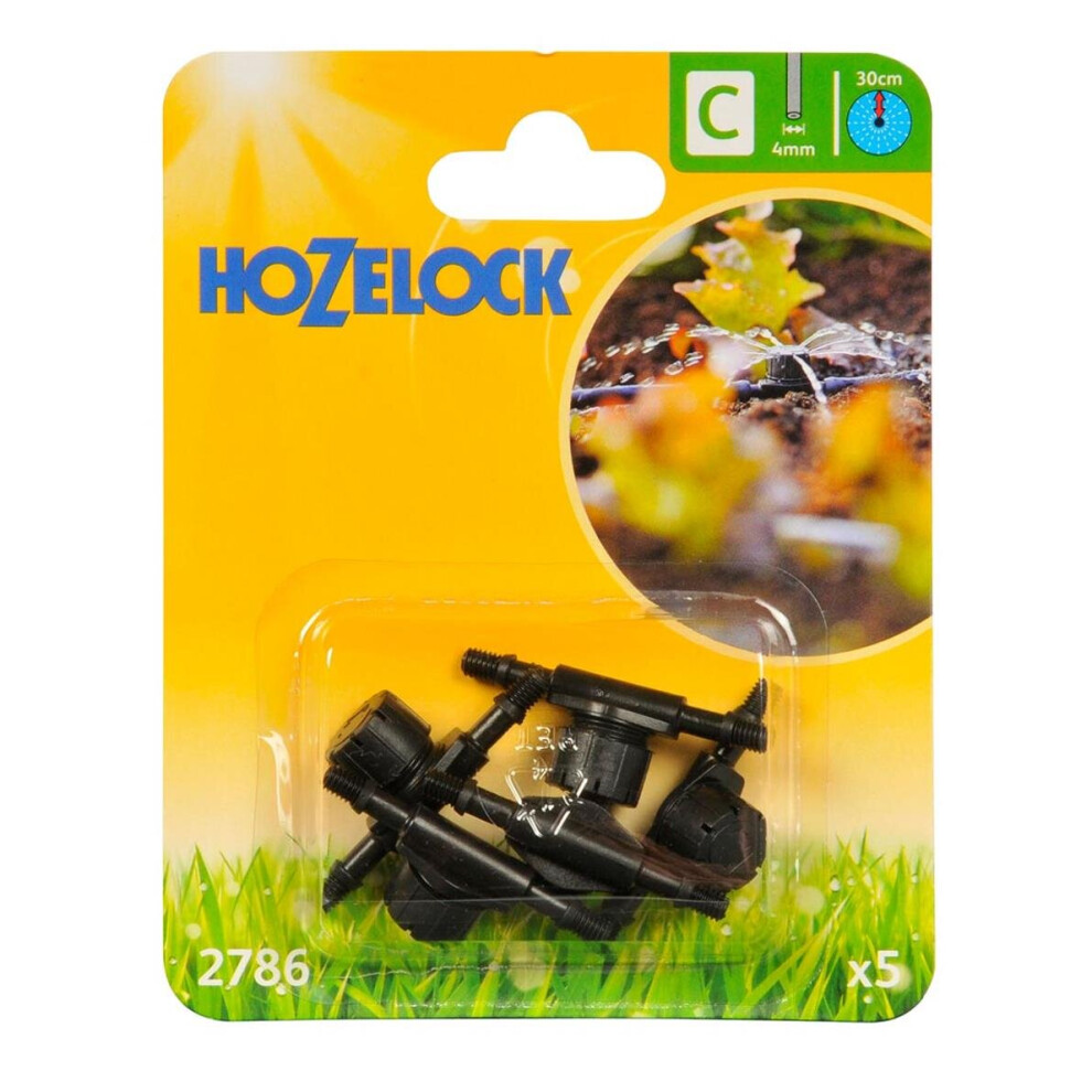 Hozelock In-Line Adjustable Mini Sprinkler, 4 mm - Pack of 5