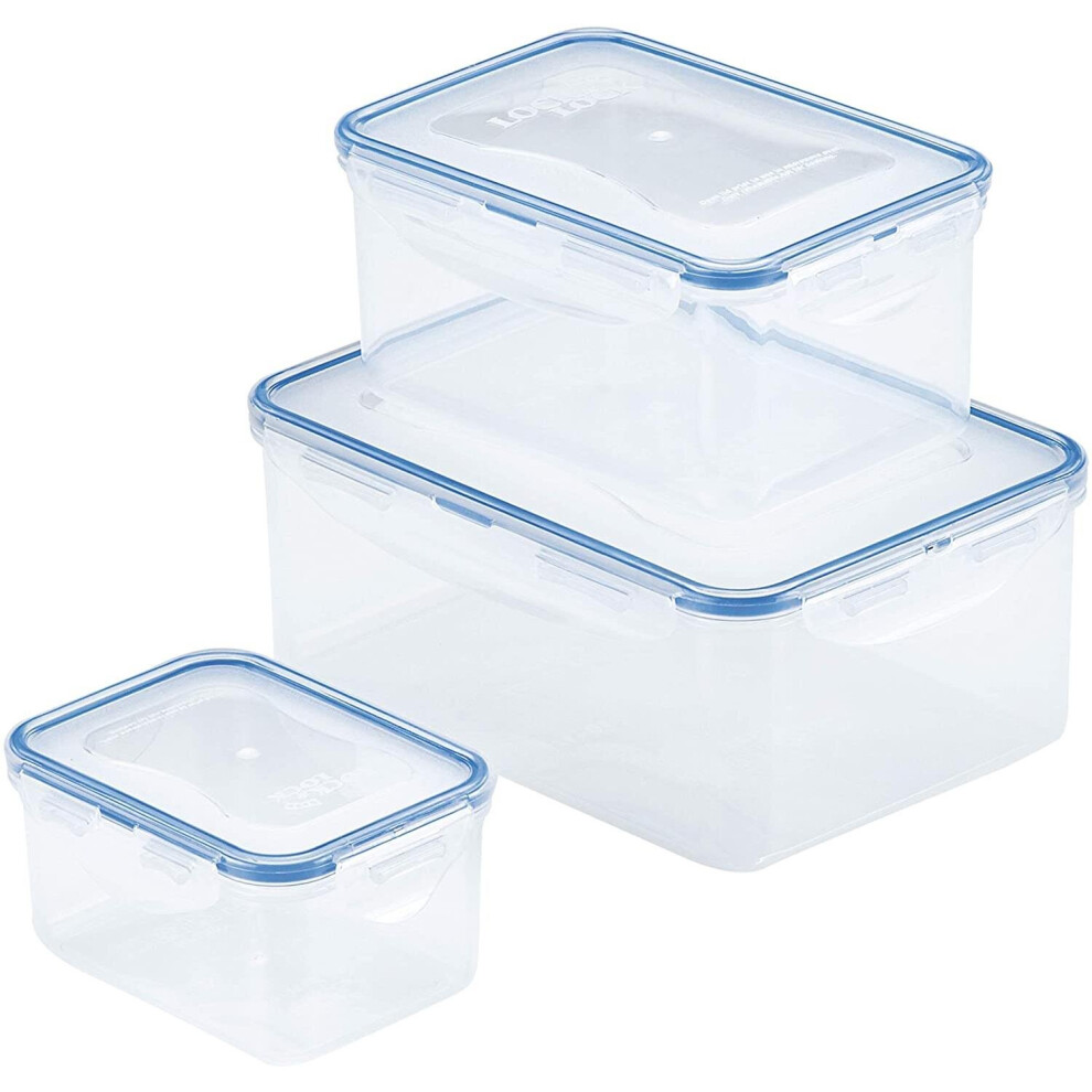 Lock & Lock Storage Container Set of 3 - Clear/Blue