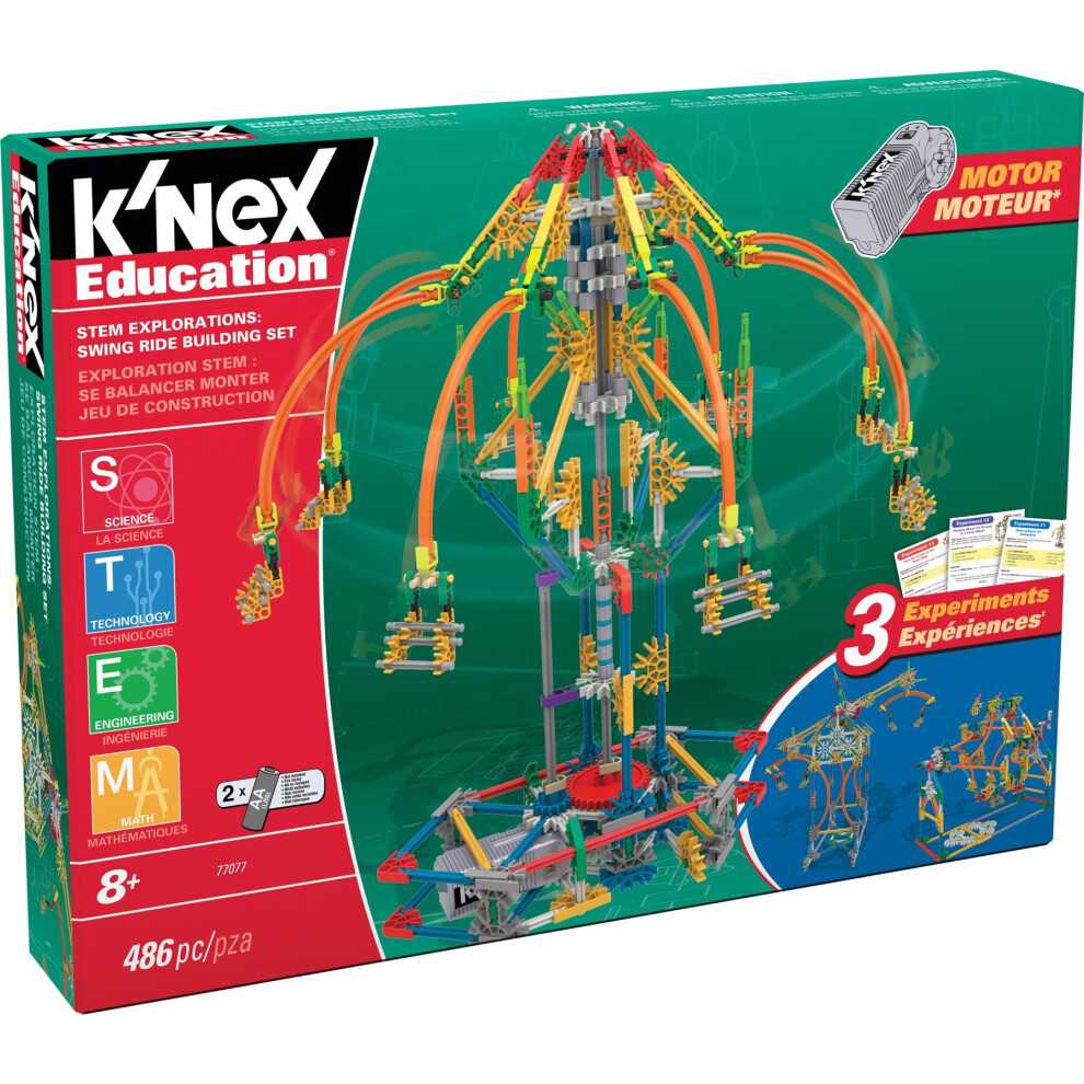 K'NEX Education STEM Explorations Swing Ride Building Set for Ages 8+ Engineering Education Toy, 486 Pieces