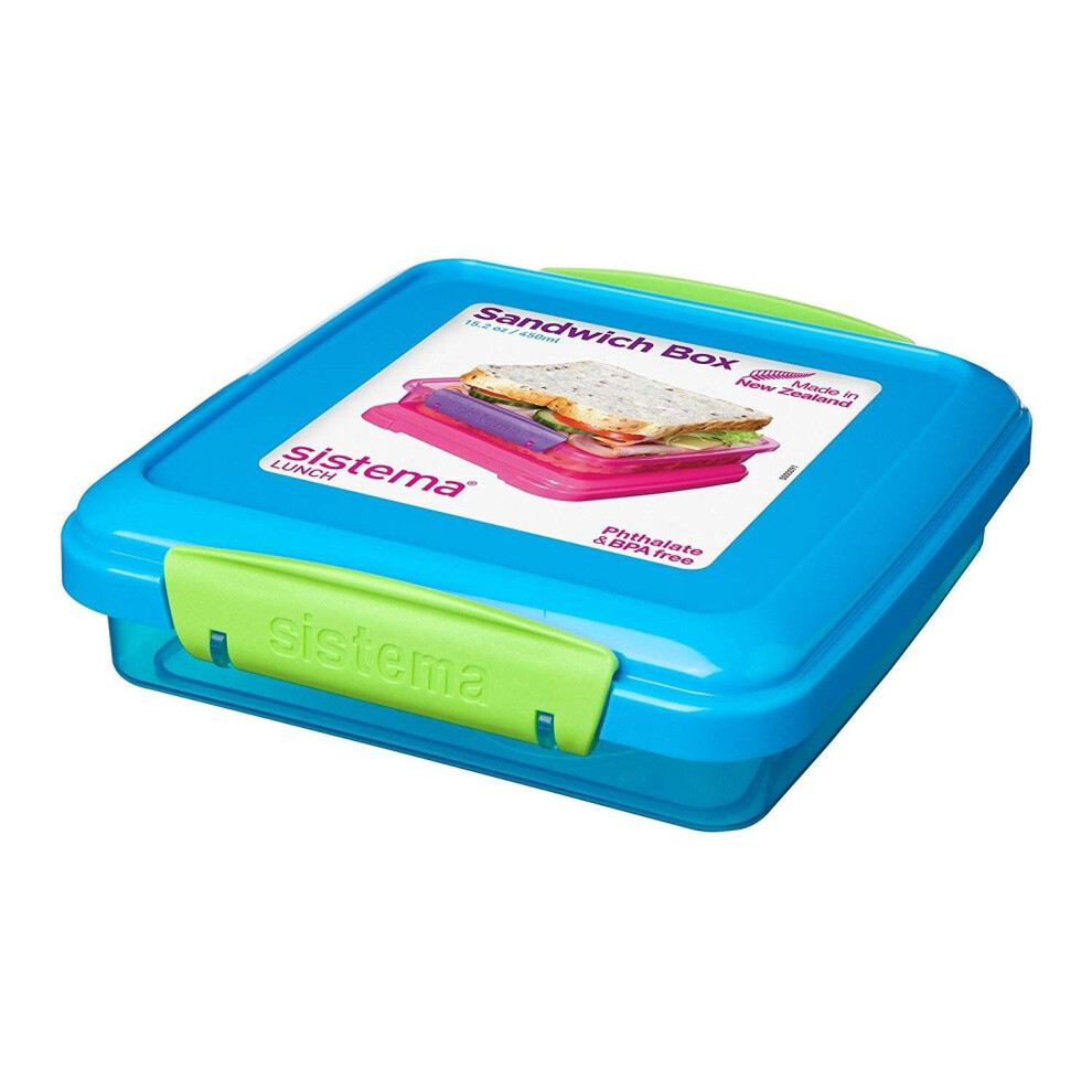 Sistema Lunch Sandwich Box, 450 Ml - Assorted Colours