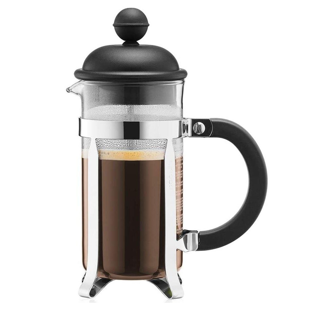 BODUM Caffettiera 3 Cup French Press Coffee Maker, Black, 0.35 l, 12 oz