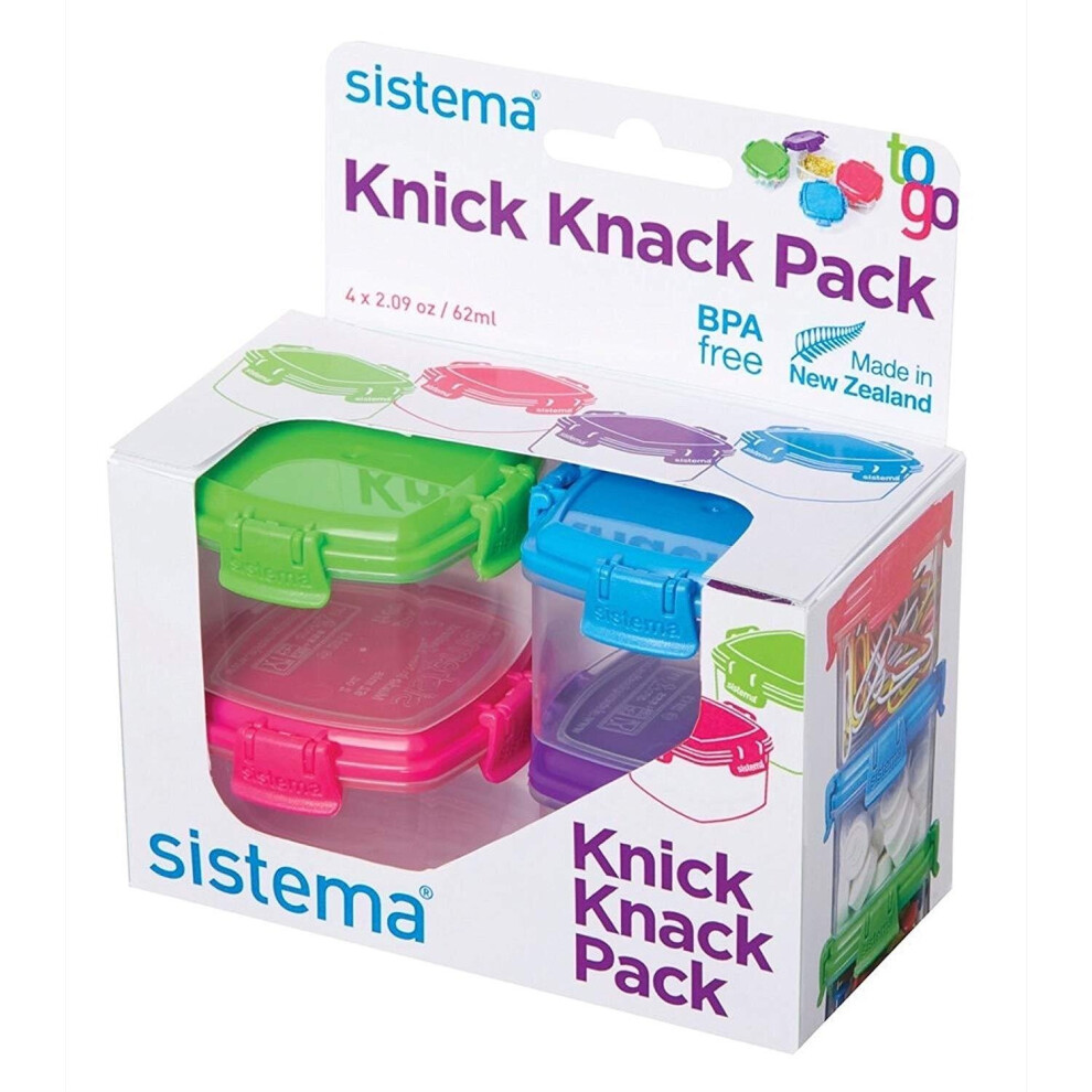 Sistema To Go Knick Knack Pack, 62 ml - Multi-Colour, Pack of 4