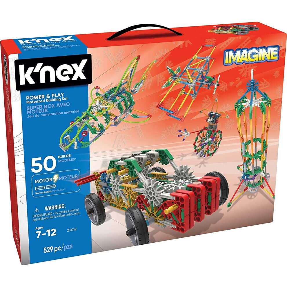 K'NEX Imagine Power and Play Motorised Building Set for Ages 7 and Up, Construction Educational Toy, 529 Pieces