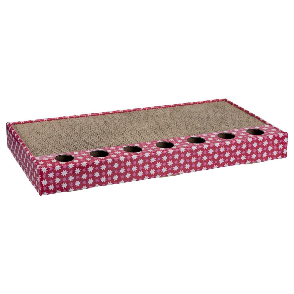 (Pink) Trixie Cat Scratching Cardboard & 2 Balls