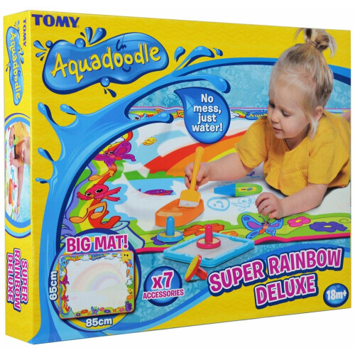 Aquadoodle E72772 Super Rainbow Deluxe Water Drawing Mat - Large Mess-Free Fun for 18 Months+