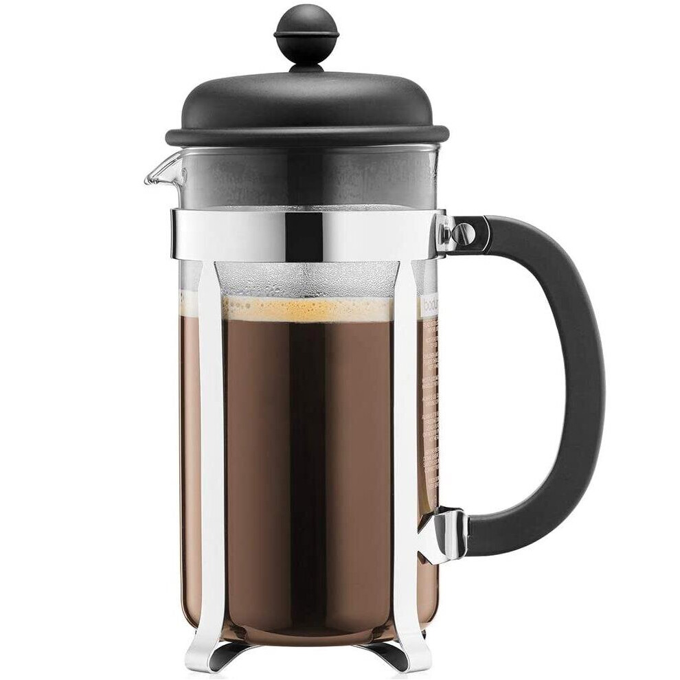 BODUM Cafeteria 8 Cup French Press Coffee Maker, Black, 1.0 l, 34 oz