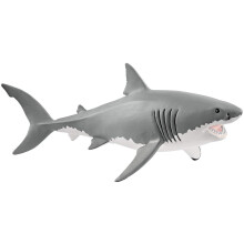 Schleich Wild Life Realistisk Vit Haj Figur - Hållbar och Lärorik Hajleksak för Lek och Fantasi