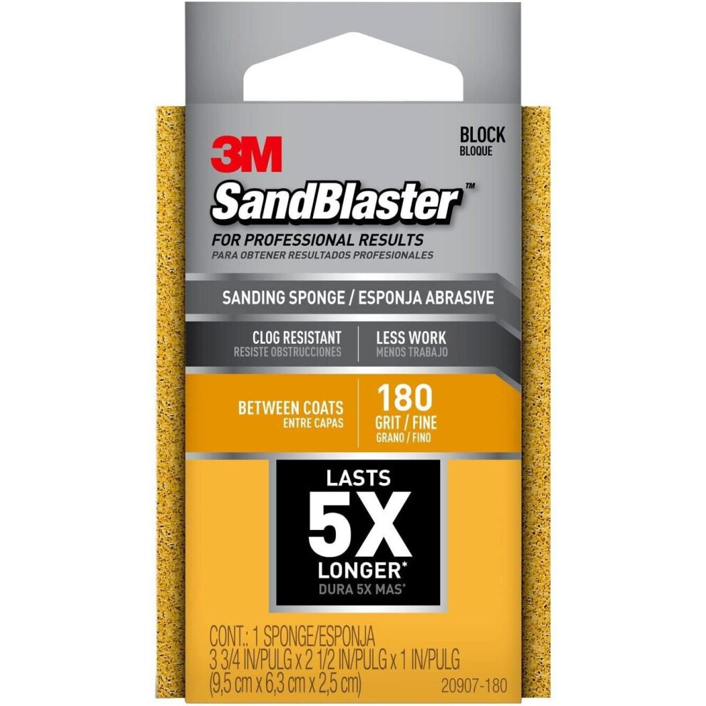 3M 20907-180 Sand Blaster Sanding Pads or Standing Sponges - 180 Grit