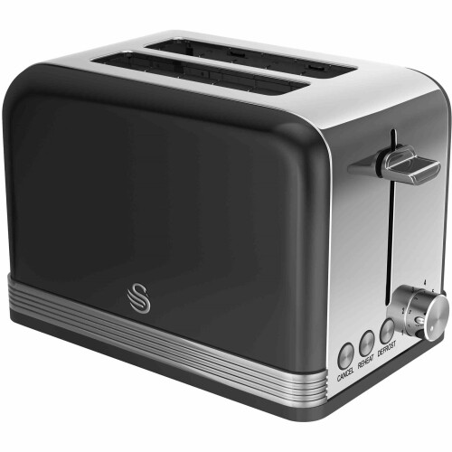 Swan Swan 2 Slice Retro Black Toaster