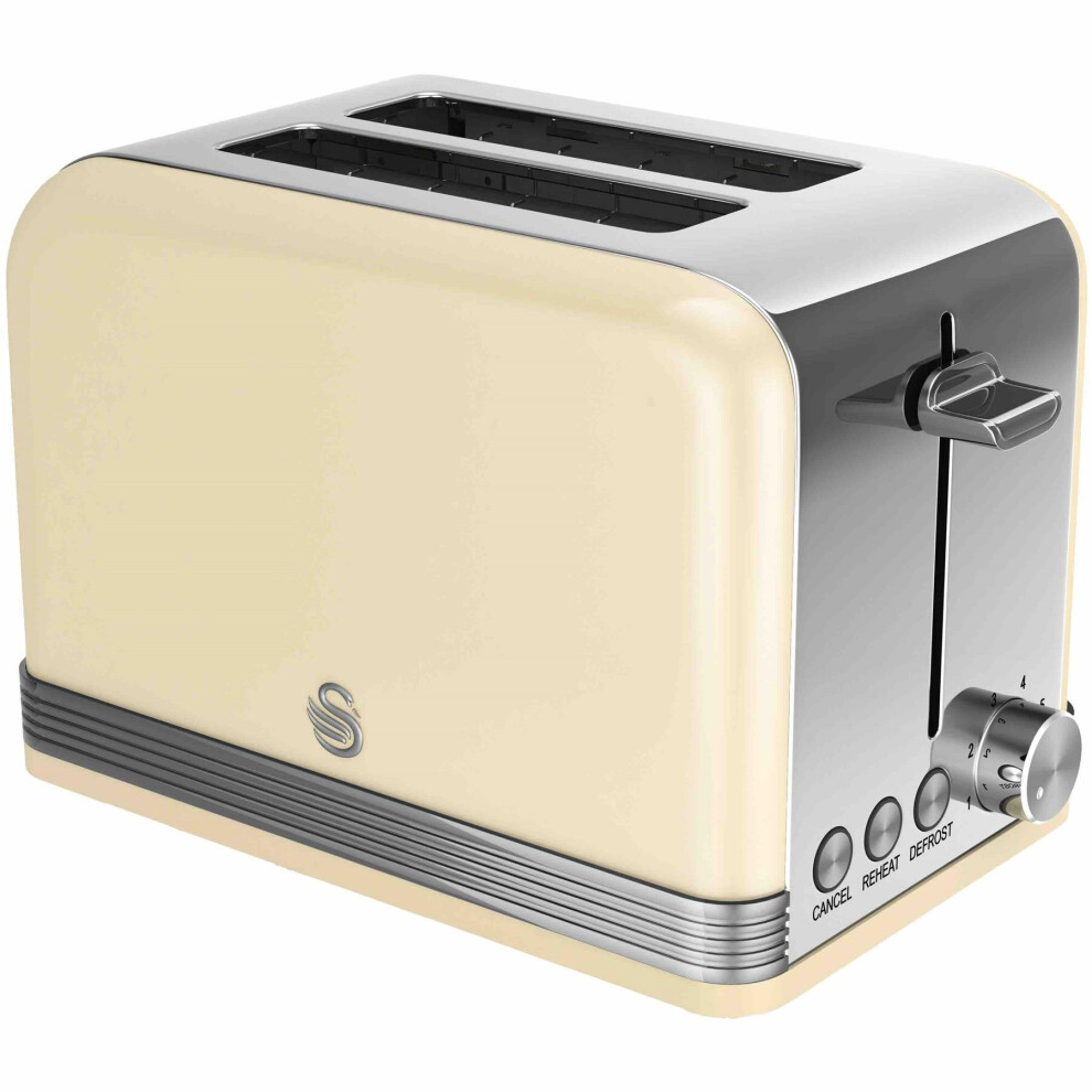 Swan 2 Slice Retro Cream Toaster
