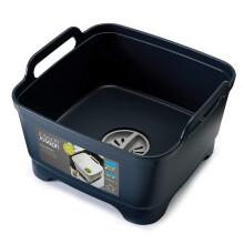 Joseph Joseph Wash and Drain Washing Up Bowl with Integrated Plug, Strainer & Large Carry Handles - Grey