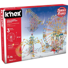 K'NEX Thrill Rides 3-in-1 Classic Amusement Park Building Set 744 Pieces 17035