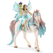 Schleich Bayala Eyela med Prinsessan Enhörningen - Magisk fe-leksaksfigur med rörlig arm, magnetiskt håll och utbytbara tillbehör