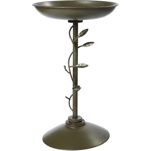 Peckish Secret Garden Metal Ornamental Bird Bath - Easy Assembly, No Tools, Durable Metal, Sturdy Wide Base, 60cm H x 40cm W