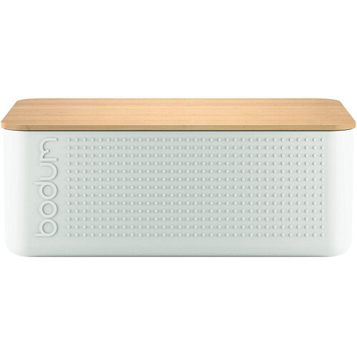 Bodum Bodum Bistro Bread Box Bin with Bamboo Lid in Off White