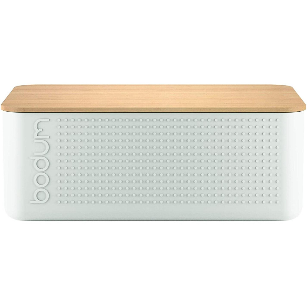 Bodum Bistro Bread Box Bin with Bamboo Lid in Off White