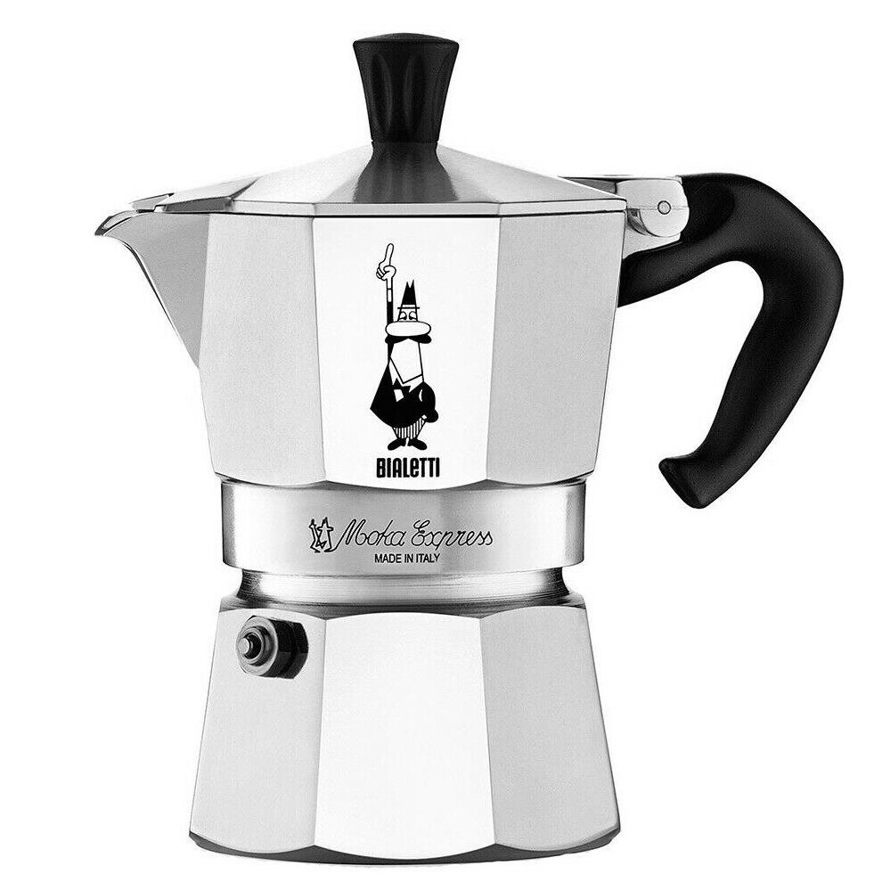 Bialetti Moka Express 2 Cups Stove Top Espresso Coffee Maker Aluminum 0.1L