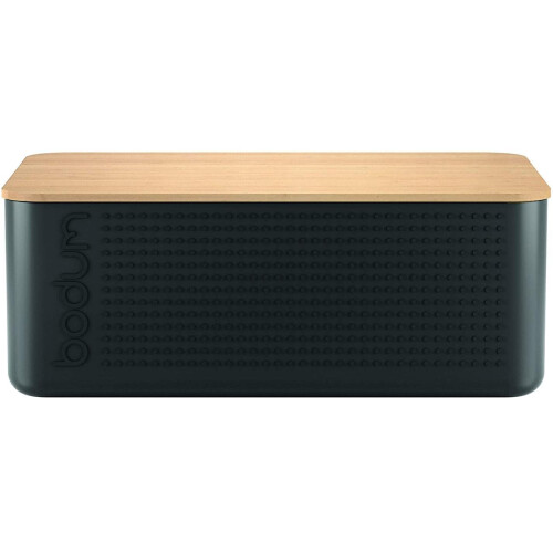 Bodum Bodum Bistro Bread Box Bin with Bamboo Lid in Black