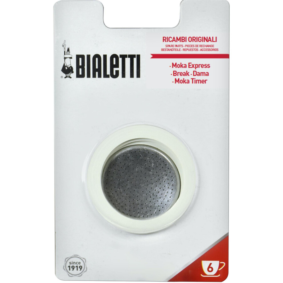 Bialetti Gasket & Filter - Moka/Dama (6 Cup)