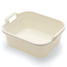 Addis Large Rectangular 9.5 Litre Washing Up Bowl with Handles, Linen Cream, 39 x 32 x 14 cm