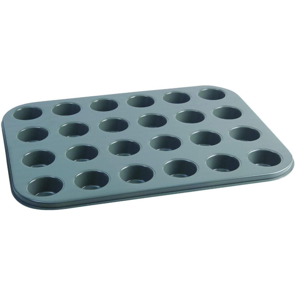 Jamie Oliver JB1065 Bakeware Range Non-Stick Mini Muffin Tray with 24 Holes - Carbon Steel, Harbour Blue