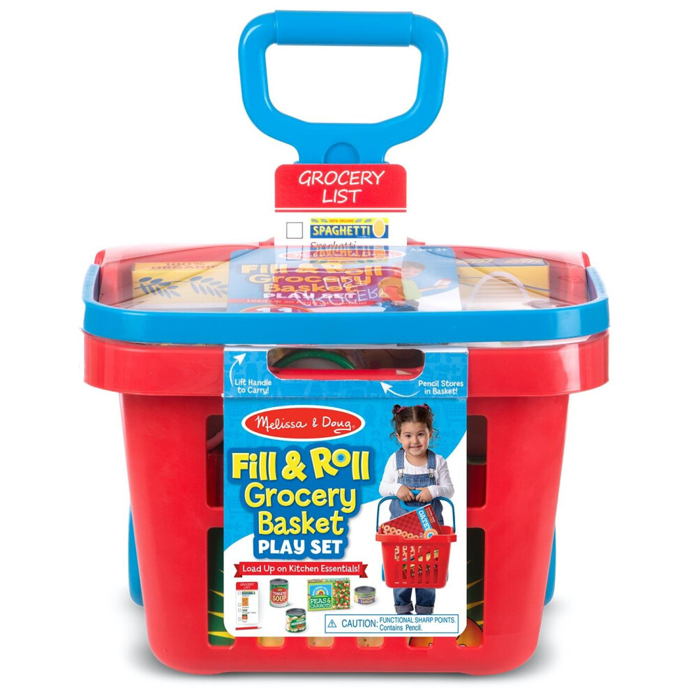 Melissa and Doug Fill & Roll Grocery Basket Play Set - 14073