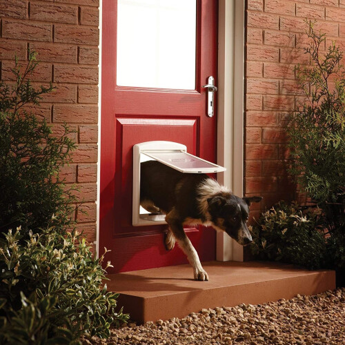 PetSafe (LARGE WHITE 760EF) Cat/ Dog Flap For Small Pets (Lockable) By Petsafe 2