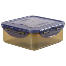 Lock & Lock Square Food Storer 870ml - Airtight Four-Way Closure, Leakproof, BPA Free, 100% Food Grade Waste Plastic [HPL823RCL]