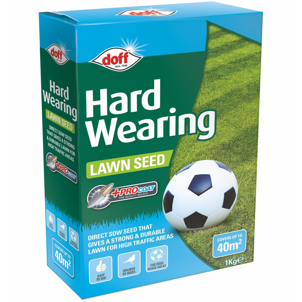 Doff Hardwearing Lawn Seed With Procoat 1Kg [F-Lb-A00-Dof]