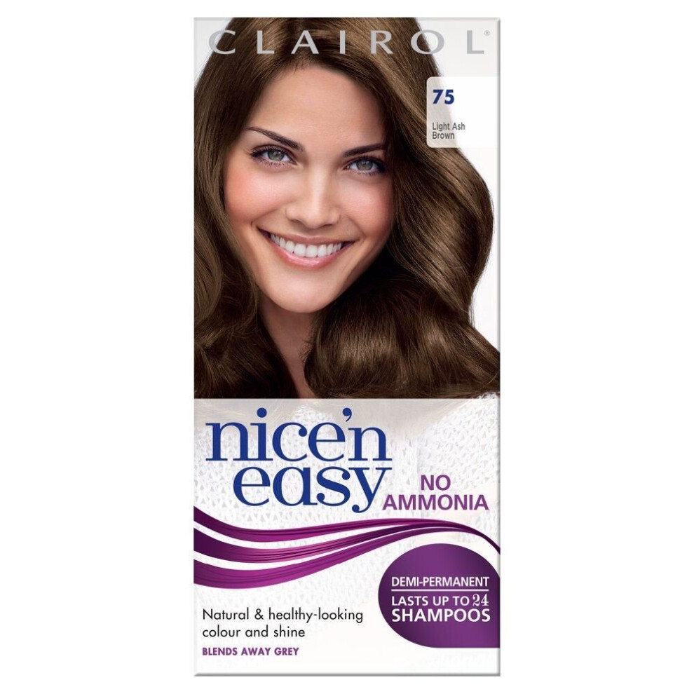 Clairol Nice 'n Easy Semi-Permanent Hair Dye - No Ammonia - 75 - Light Ash Brown