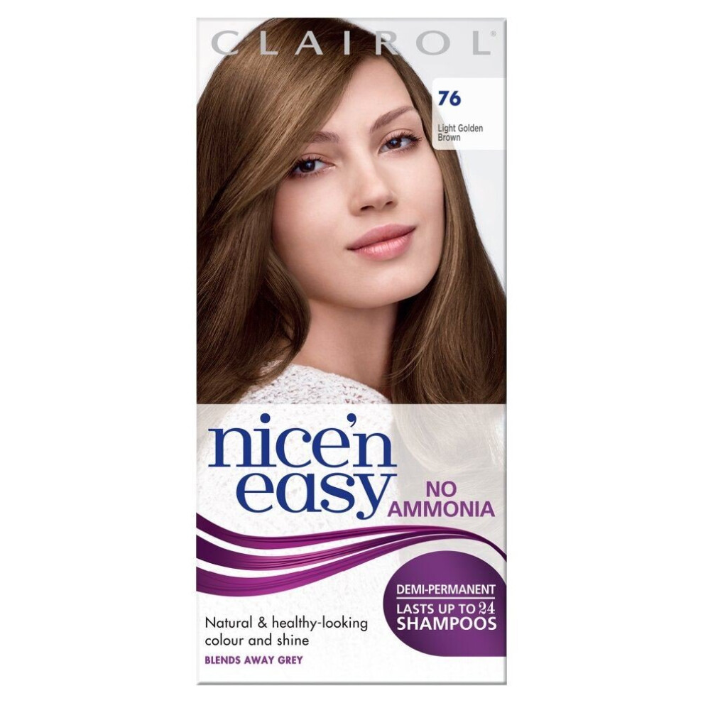 Clairol Nice 'n Easy Semi-Permanent Hair Dye, No Ammonia - 76 Light Golden Brown