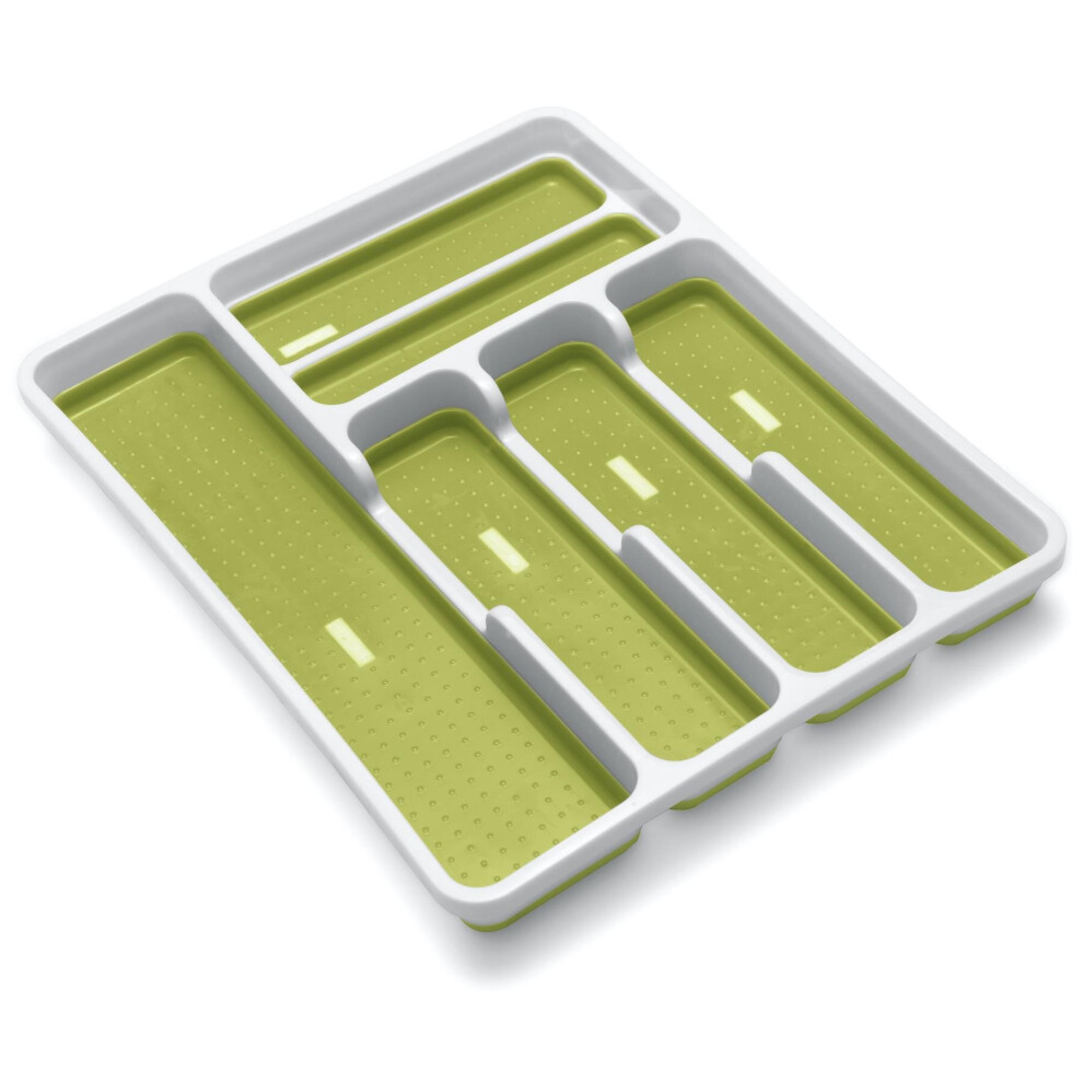 Addis White & Green Anti-Slip Drawer Organiser