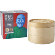 Ken Hon Excellence 2-Tier Authentic Chinese Bamboo Steamer - Rice/Fish/Veg, 20cm