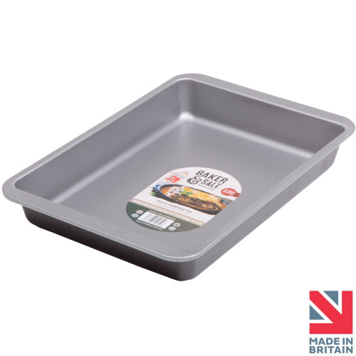 Baker & SaltÂ Multi Purpose Tin Baking Tray Dish Pan Non-Stick & Dishwasher Safe