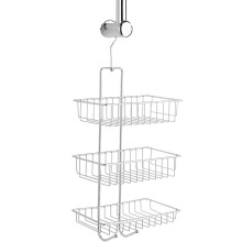 Wenko Exclusive Nivala Shower Rack Caddy With 3 Shelves, Hooks - Steel - Chrome