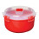 Sistema Sistema Microwave Round Container, 915 ml - Red/Clear 3