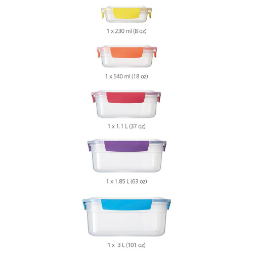 Joseph Joseph Joseph Joseph Nest Lock 5-Piece Storage Container Set - Multi-Colour 1