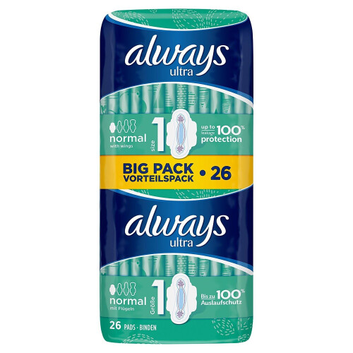 Always Always Ultra Normal With Wings Size 1 - 26 Pads 1