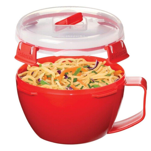 Sistema Sistema Red Klip It Microwave Noodle Bowl, 940ml 1