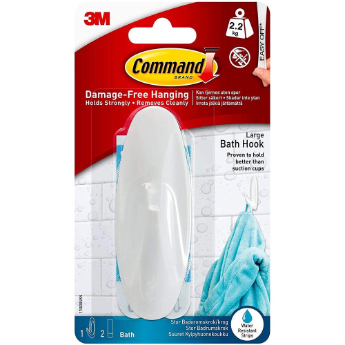 3M 3m Large Command Designer Hook With Water-Resistant Strips  17083B 1
