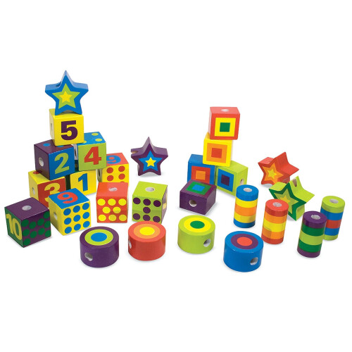 Melissa & Doug Melissa & Doug Deluxe Wooden Lacing Beads 2